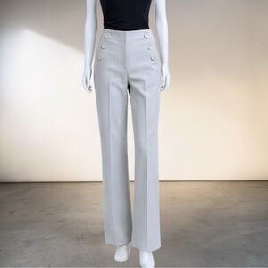 High-Rise Wide-Leg Sailor Pants in Light Gray